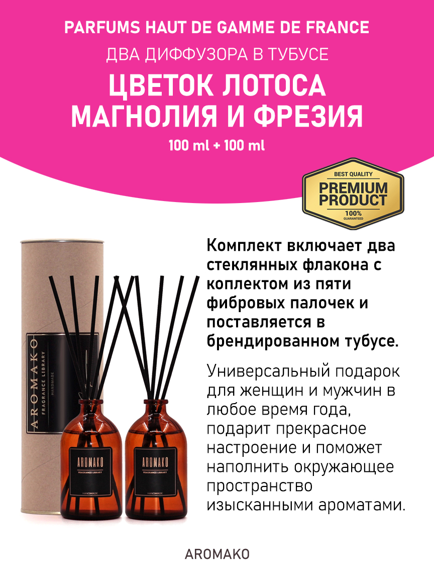 Набор аромадиффузоров AromaKo «Цветок Лотоса + Магнолия и Фрезия»
