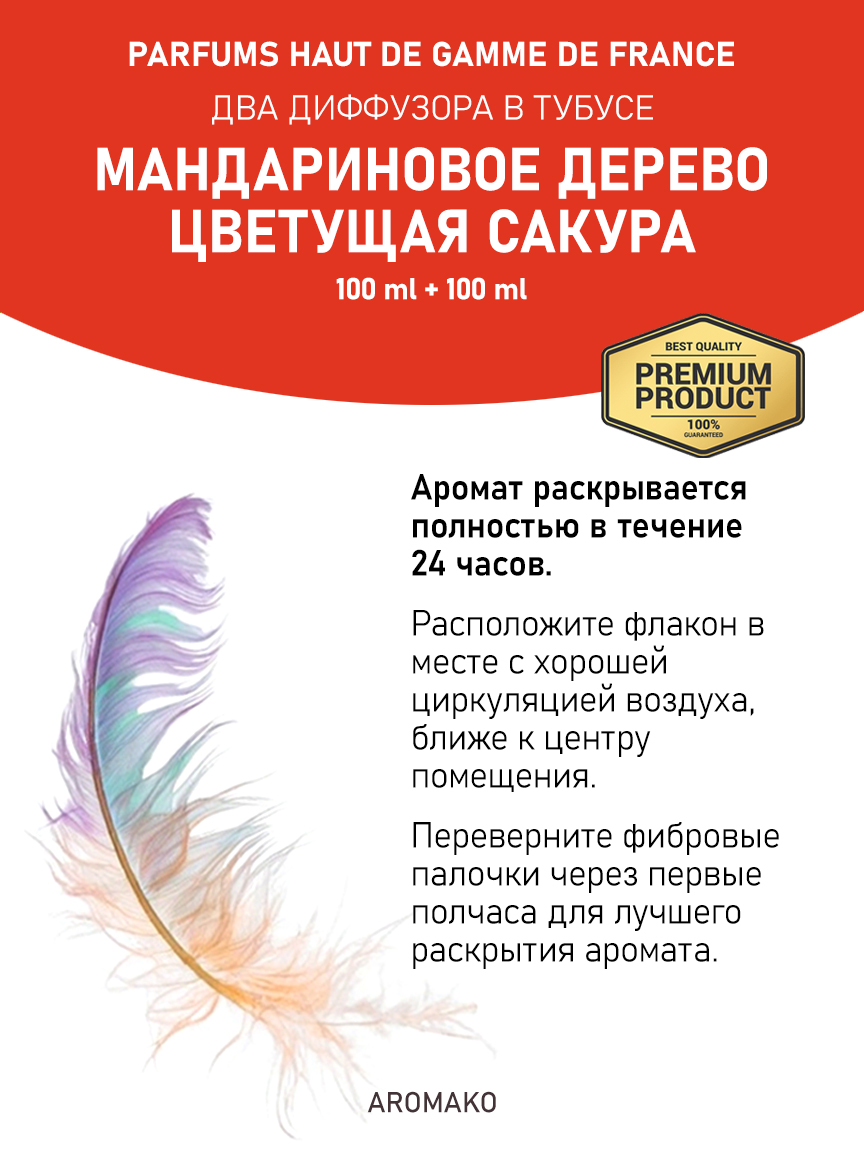 Набор аромадиффузоров AromaKo «Мандариновое Дерево + Цветущая Сакура»