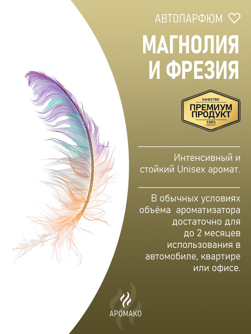 Подвесной автопарфюм «Магнолия И Фрезия» — 8 мл