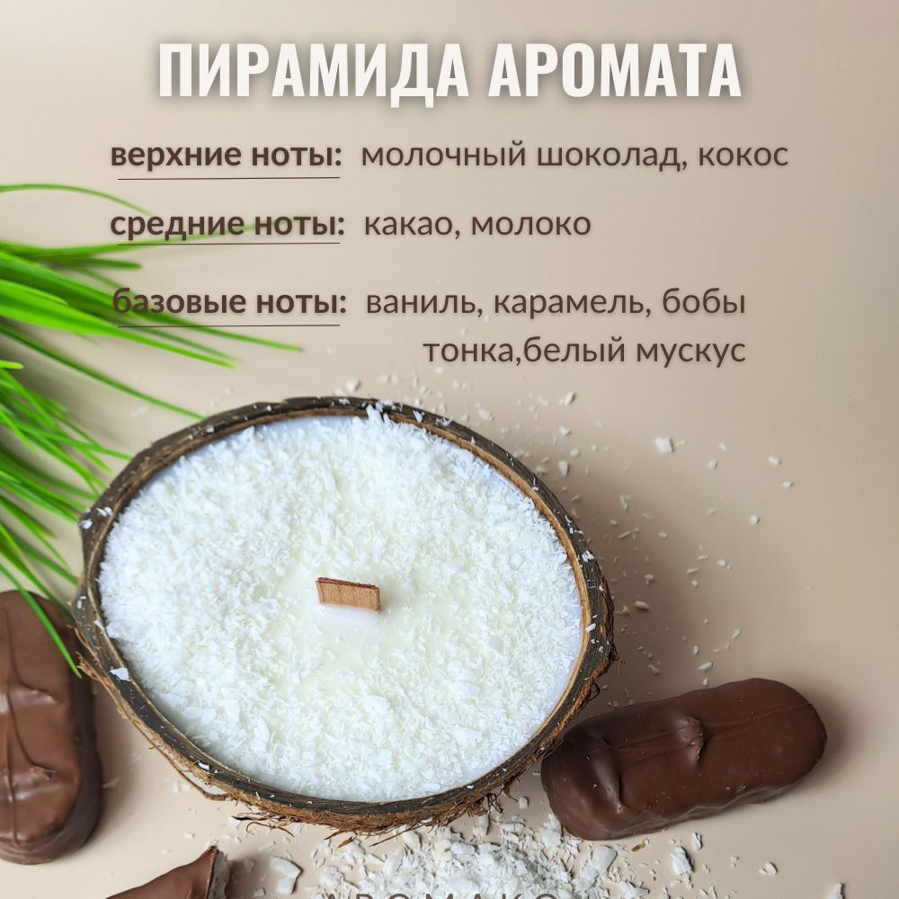 Аромасвеча AromaKo «Баунти» в кокосе