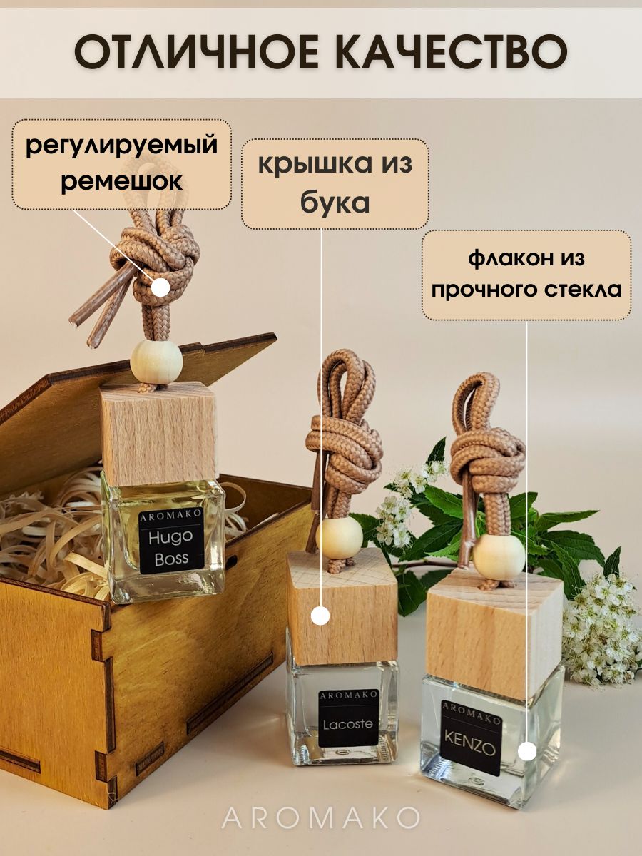 Набор подвесного автопарфюма «Hugo Boss, Lacoste, Kenzo», 3 × 8 мл
